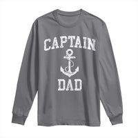 Captain Dad Long Sleeve Shirt Boat Pontoon Father Fishing Sailor