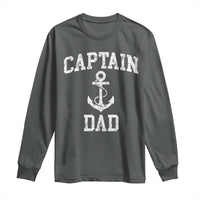 Captain Dad Long Sleeve Shirt Boat Pontoon Father Fishing Sailor