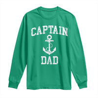 Captain Dad Long Sleeve Shirt Boat Pontoon Father Fishing Sailor