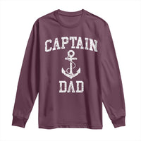 Captain Dad Long Sleeve Shirt Boat Pontoon Father Fishing Sailor
