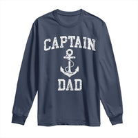 Captain Dad Long Sleeve Shirt Boat Pontoon Father Fishing Sailor