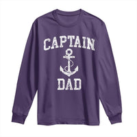 Captain Dad Long Sleeve Shirt Boat Pontoon Father Fishing Sailor