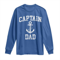 Captain Dad Long Sleeve Shirt Boat Pontoon Father Fishing Sailor