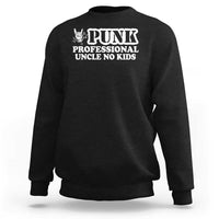 Funny Uncle Sweatshirt Professional Uncle No Kids Rock Hand Sign - Wonder Print Shop