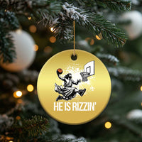 Funny Jesus Basketball Christmas Ornament He Is Rizzin Sport Player Meme - Wonder Print Shop