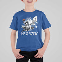 Funny Jesus Basketball T Shirt For Kid He Is Rizzin Sport Player Meme - Wonder Print Shop