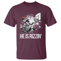 Funny Jesus Basketball T Shirt He Is Rizzin Sport Player Meme - Wonder Print Shop