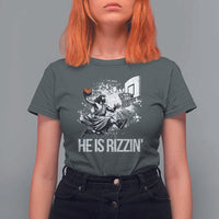 Funny Jesus Basketball T Shirt For Women He Is Rizzin Sport Player Meme - Wonder Print Shop
