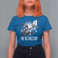 Funny Jesus Basketball T Shirt For Women He Is Rizzin Sport Player Meme - Wonder Print Shop