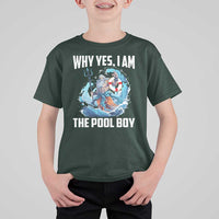 Funny Why Yes I Am The Pool Boy T Shirt For Kid Swimming Swimmer Cool Poseidon Water - Wonder Print Shop
