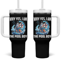 Funny Why Yes I Am The Pool Boy Tumbler With Handle Swimming Swimmer Cool Poseidon Water - Wonder Print Shop