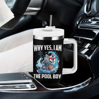 Funny Why Yes I Am The Pool Boy Tumbler With Handle Swimming Swimmer Cool Poseidon Water - Wonder Print Shop