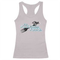 Funny Swimmer Racerback Tank Top Eat Pasta Swim Fasta Fork Swimming - Wonder Print Shop