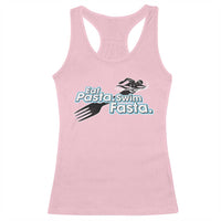 Funny Swimmer Racerback Tank Top Eat Pasta Swim Fasta Fork Swimming - Wonder Print Shop