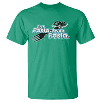 Funny Swimmer T Shirt Eat Pasta Swim Fasta Fork Swimming - Wonder Print Shop