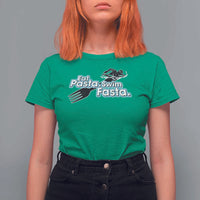 Funny Swimmer T Shirt For Women Eat Pasta Swim Fasta Fork Swimming - Wonder Print Shop
