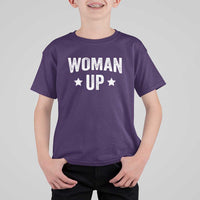 Woman Up T Shirt For Kid Fitness Gym Workout Feminist - Wonder Print Shop