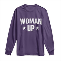 Woman Up Long Sleeve Shirt Fitness Gym Workout Feminist - Wonder Print Shop