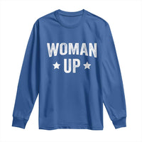 Woman Up Long Sleeve Shirt Fitness Gym Workout Feminist - Wonder Print Shop