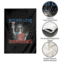 Funny Bitches Love Independence 4th Of July Garden Flag Retro Statue Of Liberty - Wonder Print Shop