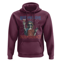 Funny Bitches Love Independence 4th Of July Hoodie Retro Statue Of Liberty - Wonder Print Shop