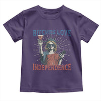 Funny Bitches Love Independence 4th Of July Toddler T Shirt Retro Statue Of Liberty - Wonder Print Shop