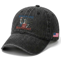 Funny Bitches Love Independence 4th Of July Washed Cotton Baseball Cap Retro Statue Of Liberty TS11