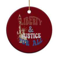 Funny 4th of July Liberty And Justice For All Ceramic Ornament Statue Of Liberty - Wonder Print Shop