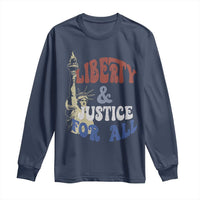 Funny 4th of July Liberty And Justice For All Long Sleeve Shirt Statue Of Liberty - Wonder Print Shop
