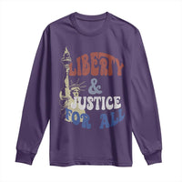 Funny 4th of July Liberty And Justice For All Long Sleeve Shirt Statue Of Liberty - Wonder Print Shop