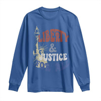 Funny 4th of July Liberty And Justice For All Long Sleeve Shirt Statue Of Liberty - Wonder Print Shop
