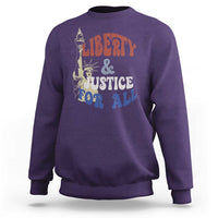 Funny 4th of July Liberty And Justice For All Sweatshirt Statue Of Liberty - Wonder Print Shop