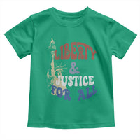 Funny 4th of July Liberty And Justice For All Toddler T Shirt Statue Of Liberty - Wonder Print Shop