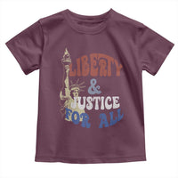 Funny 4th of July Liberty And Justice For All Toddler T Shirt Statue Of Liberty - Wonder Print Shop