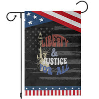 Funny 4th of July Liberty And Justice For All Garden Flag Statue Of Liberty
