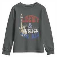 Funny 4th of July Liberty And Justice For All Youth Sweatshirt Statue Of Liberty - Wonder Print Shop