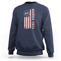 Harris 2024 Sweatshirt Betsy Ross Flag 47th President Star - Wonder Print Shop