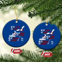 Funny Fishing Hunting Ceramic Ornament If It Flies It Dies If It Hops It Drops If It Hooks It Cooks - Wonder Print Shop
