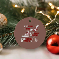 Funny Fishing Hunting Ceramic Ornament If It Flies It Dies If It Hops It Drops If It Hooks It Cooks - Wonder Print Shop