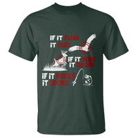 Funny Fishing Hunting T Shirt If It Flies It Dies If It Hops It Drops If It Hooks It Cooks - Wonder Print Shop
