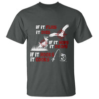 Funny Fishing Hunting T Shirt If It Flies It Dies If It Hops It Drops If It Hooks It Cooks - Wonder Print Shop