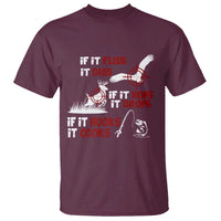 Funny Fishing Hunting T Shirt If It Flies It Dies If It Hops It Drops If It Hooks It Cooks - Wonder Print Shop