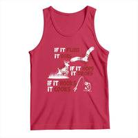 Funny Fishing Hunting Tank Top If It Flies It Dies If It Hops It Drops If It Hooks It Cooks - Wonder Print Shop