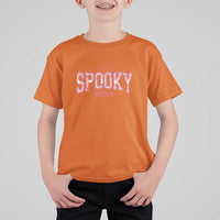 Funny Halloween T Shirt For Kid It's Spooky Season Pink Pumpkin Cute Cat - Wonder Print Shop
