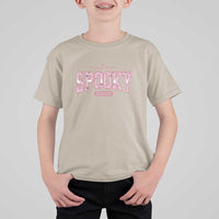 Funny Halloween T Shirt For Kid It's Spooky Season Pink Pumpkin Cute Cat - Wonder Print Shop