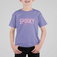 Funny Halloween T Shirt For Kid It's Spooky Season Pink Pumpkin Cute Cat - Wonder Print Shop