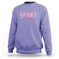 Funny Halloween Sweatshirt It's Spooky Season Pink Pumpkin Cute Cat - Wonder Print Shop