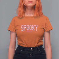 Funny Halloween T Shirt For Women It's Spooky Season Pink Pumpkin Cute Cat - Wonder Print Shop
