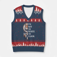 Native Americans V-Neck Knit Sweater Vest I'm Not As White As I Look Vintage Wolf Dreamcatcher - Wonder Print Shop