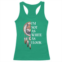 Native Americans Racerback Tank Top I'm Not As White As I Look Vintage Wolf Dreamcatcher - Wonder Print Shop